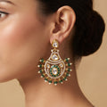 Green Statement Chandelier Earrings