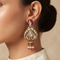Red & Gold Statement Jhumka Earrings