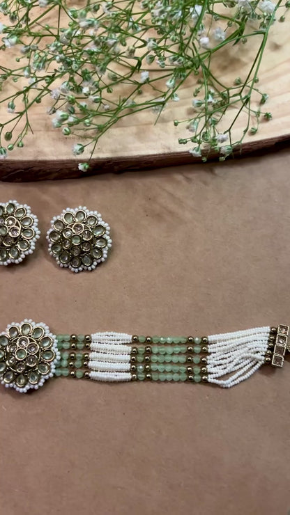 Serene Light Green Kundan Choker