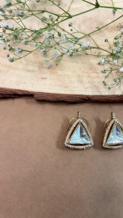 Triangle Plain polki studs