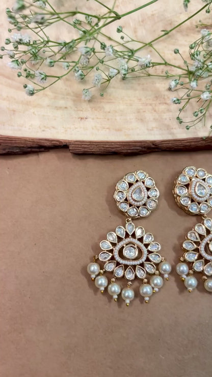 Timeless Plain Polki & Kundan Danglers