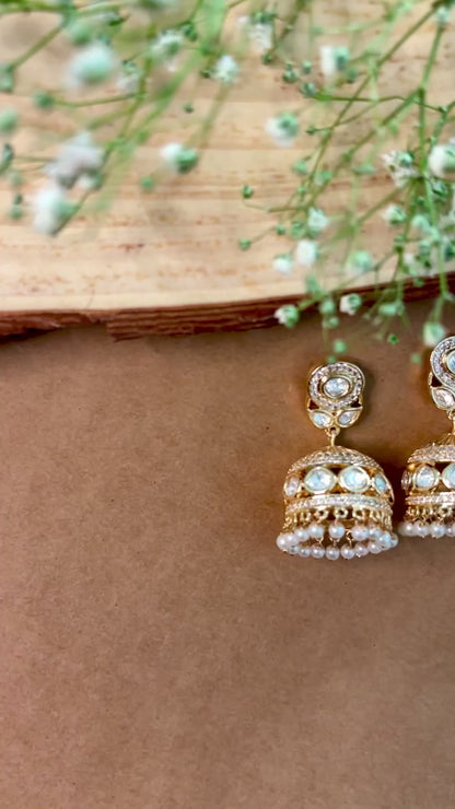 Opal Plain Polki & Kundan Danglers